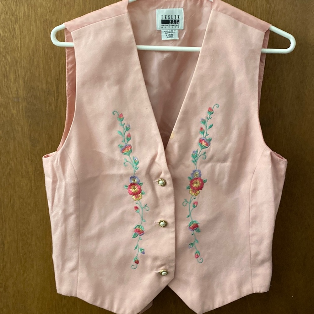 Pink floral vest